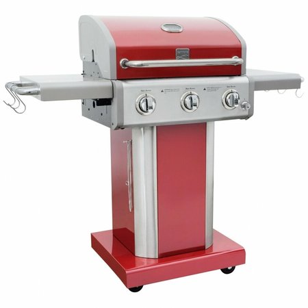 KENMORE 3 Burner Outdoor Patio Gas BBQ Propane Grill Red PG4030400LDRED
